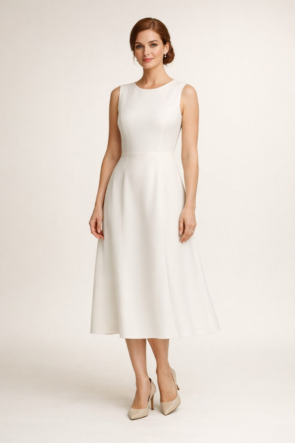 Sleeveless O-Neck Midi Dress