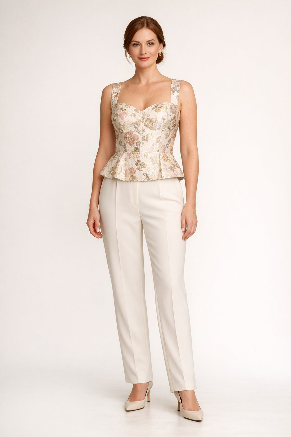 Floral Jacquard Corset Top