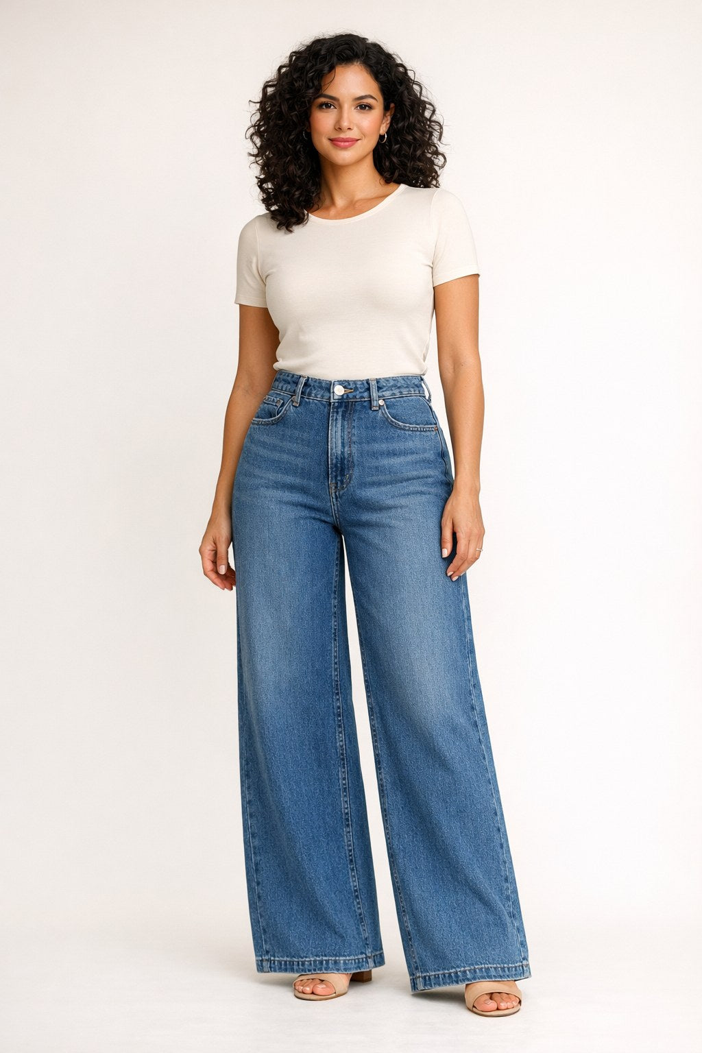 High-Waisted Wide-Leg Jeans