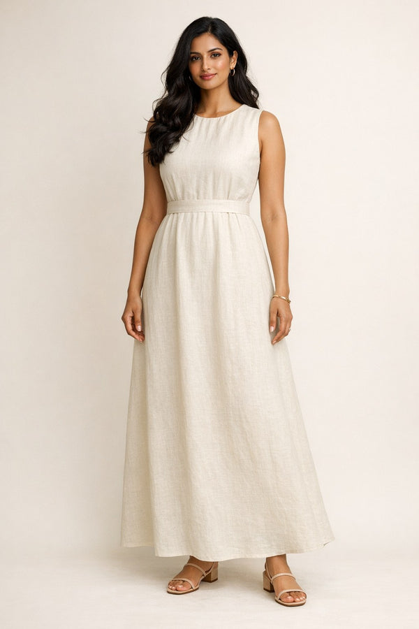 Linen Sleeveless Maxi Dress