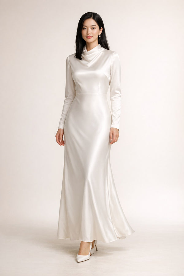 White Satin Slip Dress