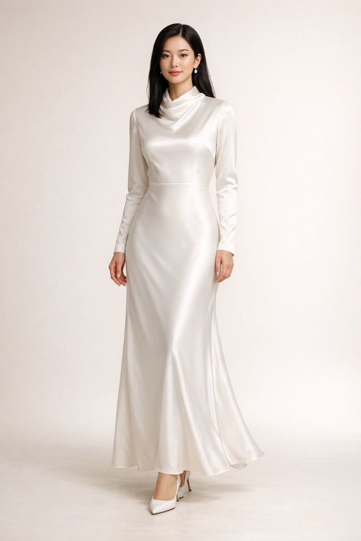 White Satin Slip Dress