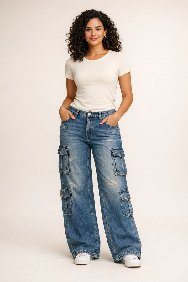 Y2K Washed Cargo Jeans