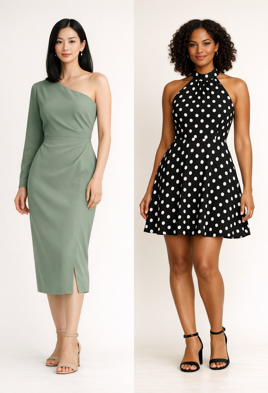 Two models wearing selected Mintrove Summer Sale dresses